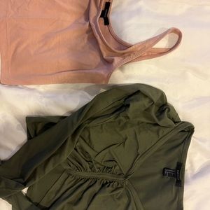 Long sleeve crop top + tank crop top